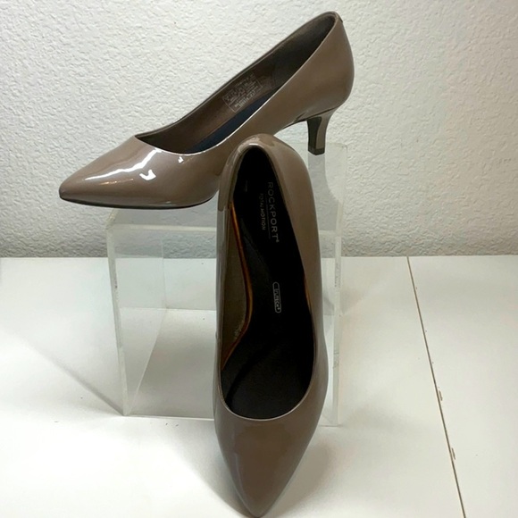 Rockport Shoes - Rockport Kalila Pump Patent Leather Heels Taupe Size: 9